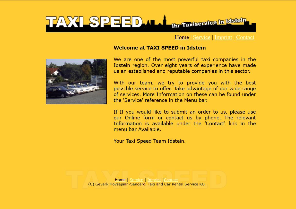 history of taxi-speed.com Home page 12/April/2004