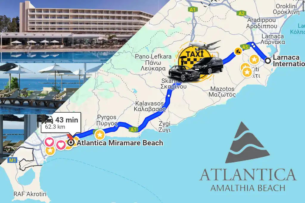 Taxi Airport to Atlantica Miramare Limassol Transfer LCA