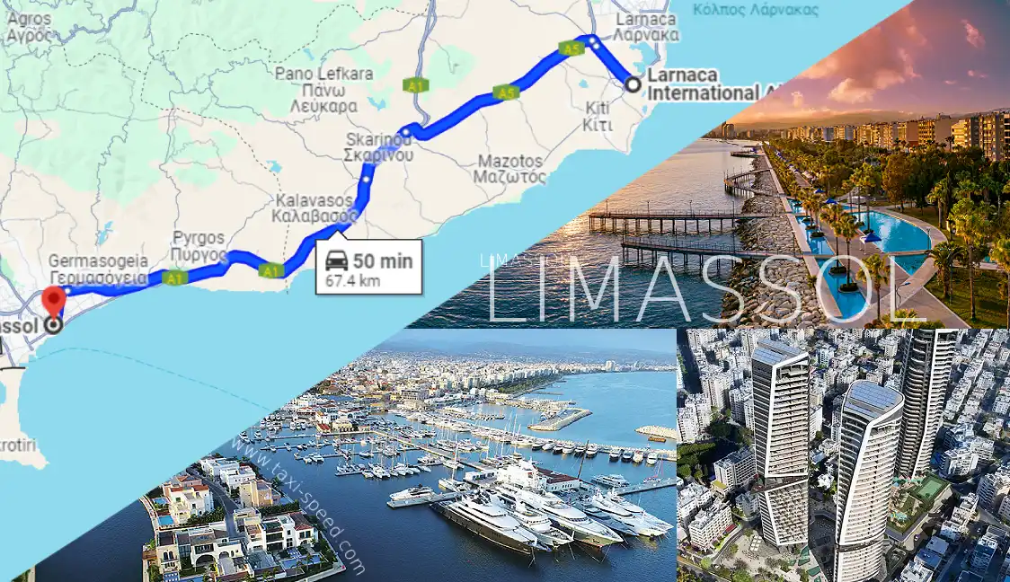 TAXI from Airport Larnaca to Limassol District